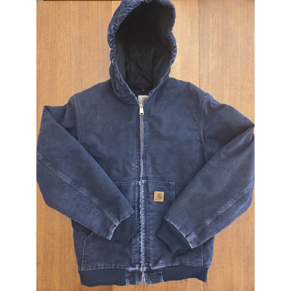 Carhartt Coat Youth Xl 14/16 YYJ130 MDT Blue Hooded 14806 Work Coat - Picture 1 of 12
